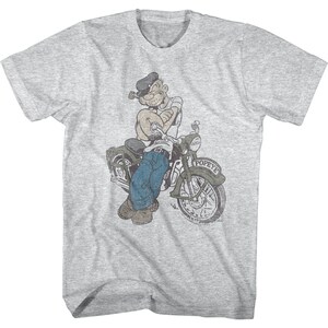 Popeye Vintage Motorcycle Men&#39;s T Shirt Adult Tees
