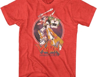 Voltron Defender of the Universe Men's Red T Shirt Adult Tees