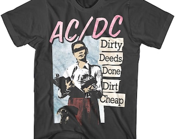 AC/DC Dirty Deeds T-Shirt, Vintage Style Rock Band Tee