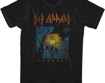 Def Leppard Faded Pyromania Men's T Shirt Adult Tees