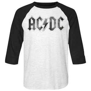 ACDC Shirt Vintage Logo Raglan Adult T-Shirts AC/DC Rock Music Band Merch Graphic Tees Gift