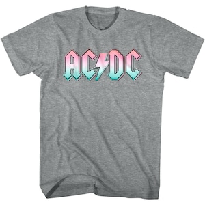 ACDC Shirt Pastel Logo Adult T-Shirts AC/DC Rock Music Band Merch Graphic Tees Gift