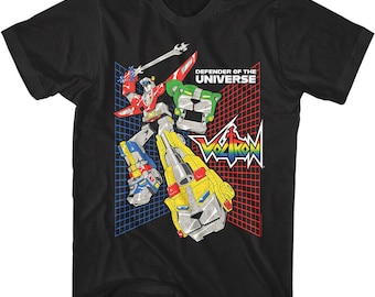 Voltron Defender of the Universe Poster Men's T Shirt Adult Tees