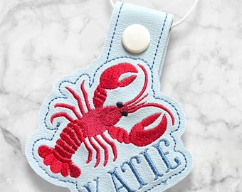 Lobster Bag Charm- New England Boat Tote Tag, personalized, embroidered, monogrammed