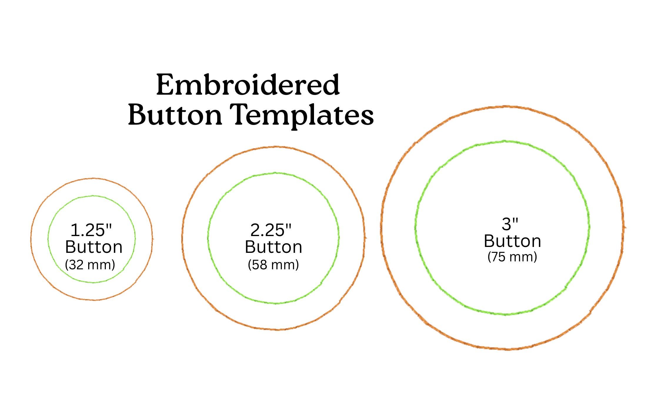 Embroidered Button Template- 3 Sizes! - Etsy