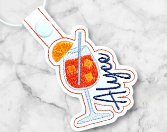 Aperol Spritz Bag Charm- New England Boat Tote Tag, personalized, embroidered, monogrammed