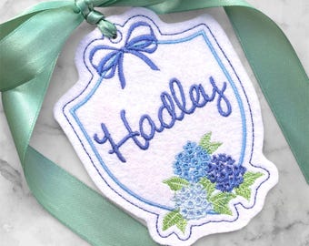 Étiquette de panier de Pâques - Bouquet d'hortensias - Broderie personnalisée - Nouveau style | Exclusivement sur Etsy