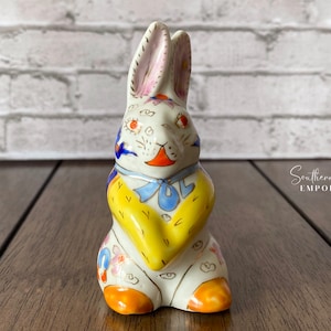Porcelain Rabbit, Vintage Collectable Bunny Figurine, Kitsch Bunny Rabbit Decor, Kitsch Easter Decor