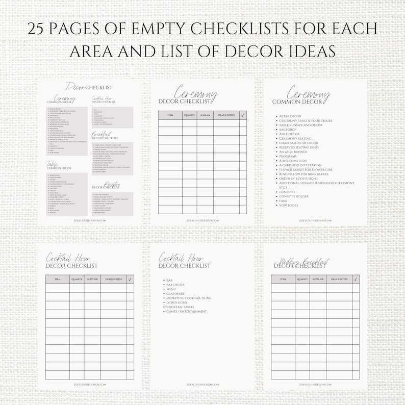 Wedding Decor Checklist Template for Aesthetic Wedding Planning. Wedding Decor Template. Editable canva creative template. image 2