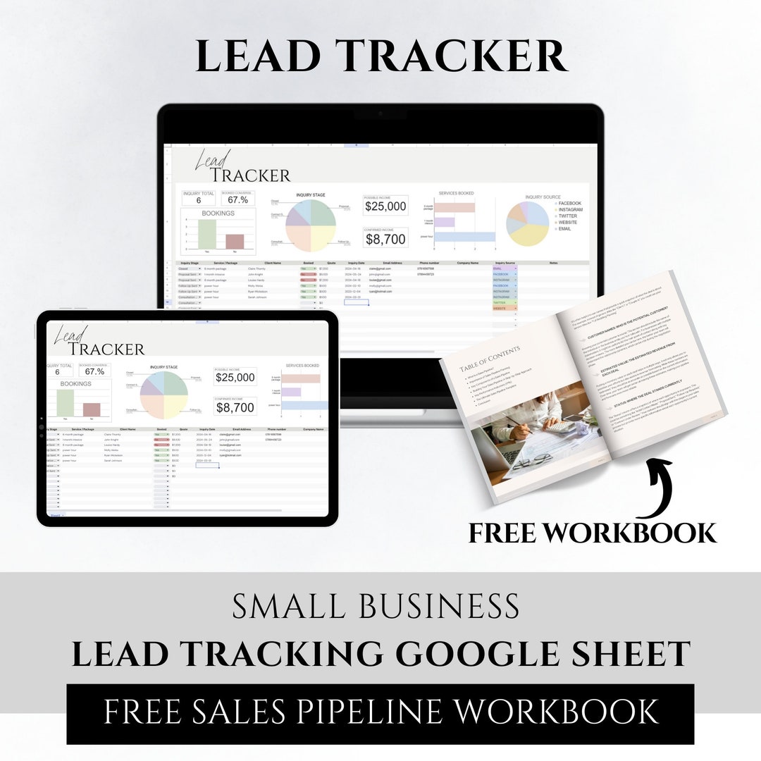 Lead Tracker for Small Businesses, Google Sheets Template for Inquiry ...