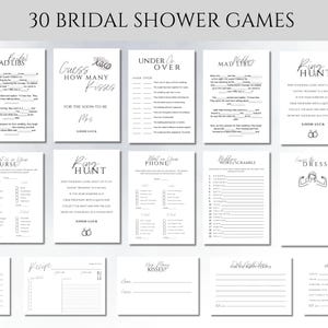 Minimal Bridal Shower Game, Advice Cards, and Sign Bundle. Simple Hen Pary Signage. Modern Batch Party Signs. Editable Canva Template