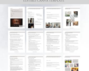 Wedding Coordinator Planning Services Proposal Canva Template, Full Service Wedding Planner Business Canva Templates