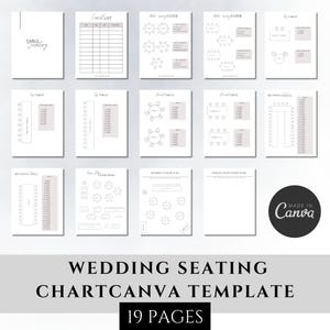 Wedding Seating Chart Planner, Reception Editable Seating, Printable Seating Arrangement, Table Plan, Wedding Reception Canva