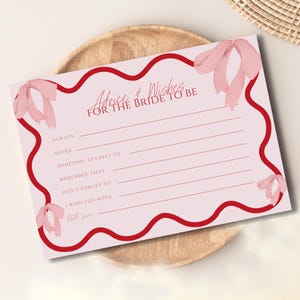 Carte di consigli per la sposa Lei sta facendo il nodo, fiocco ondulato, carte con ricette e segni corrispondenti