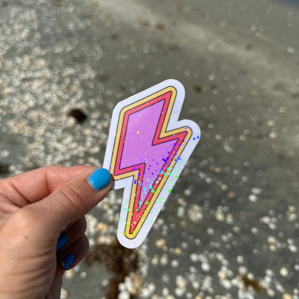 Lightening Bolt Sticker | Sticker | Bolt | Water Bottle Sticker | Laptop Sticker | Trendy Stickers | Pink Lightening Bolt Sticker