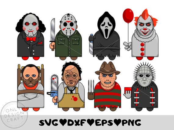 Horror Characters Svg Movie Killers Halloween Svg Horror - Etsy