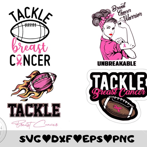 Tackle Breast Cancer svg, Tackle Breast Cancer T Shirt svg, Fight Tackle Cancer svg, eps, dxf, png, Files For Cricut