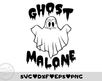 Ghost Malone PNG, SVG, lustiger Geist Sofort-Download, Sublimationsgrafiken, Clipart, Halloween SVG, niedlicher Geist png, lustiges Halloween-Design