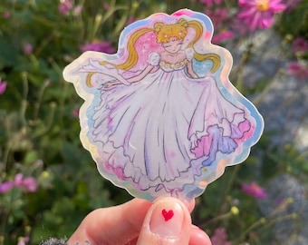 Holographic vinyl sticker magical girl