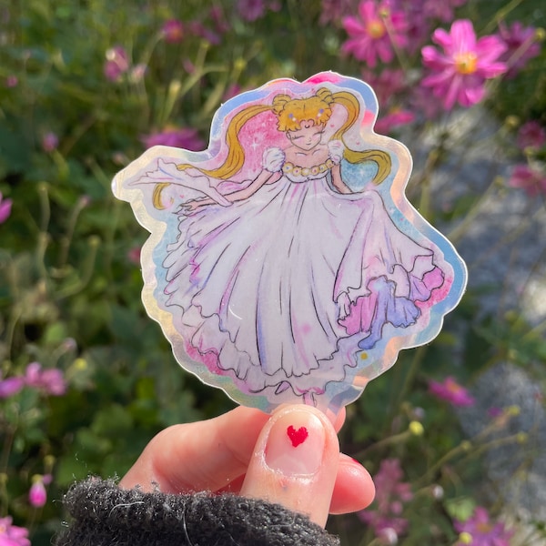 Holographic vinyl sticker magical girl