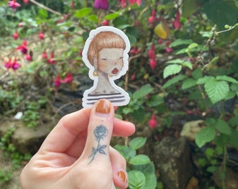 Vinyl sticker mini ‘StripyBabe’