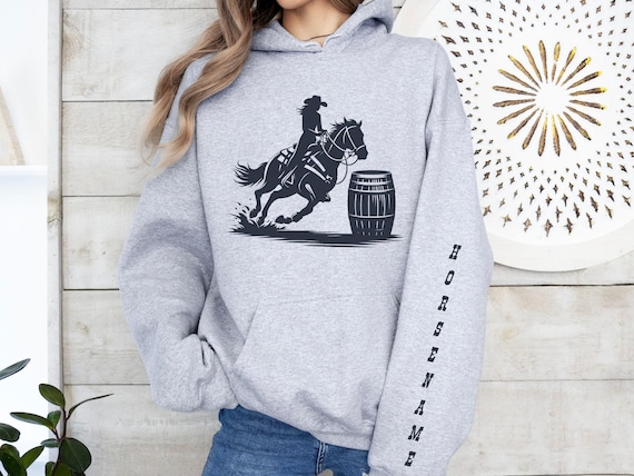 Barrel Racer Custom Personalized Pullover Hoodie Horse Hoodie Personalized Horse Hoodie Barrel Racer Gift Gift for Barrel Racer Custom Horse