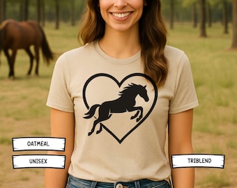 Horse Heart Gift Graphic Western Triblend T-shirt
