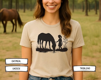 Horse and Girl Western Country Graphic Triblend Shirt