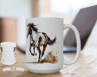 Paint Horse Ceramic Mug (11oz, 15oz) Paint Horse T-shirt | Horse Paint Mug | Coffee Mug | Paint Horse Gift | Painted Horse Mug | Paint Horse
