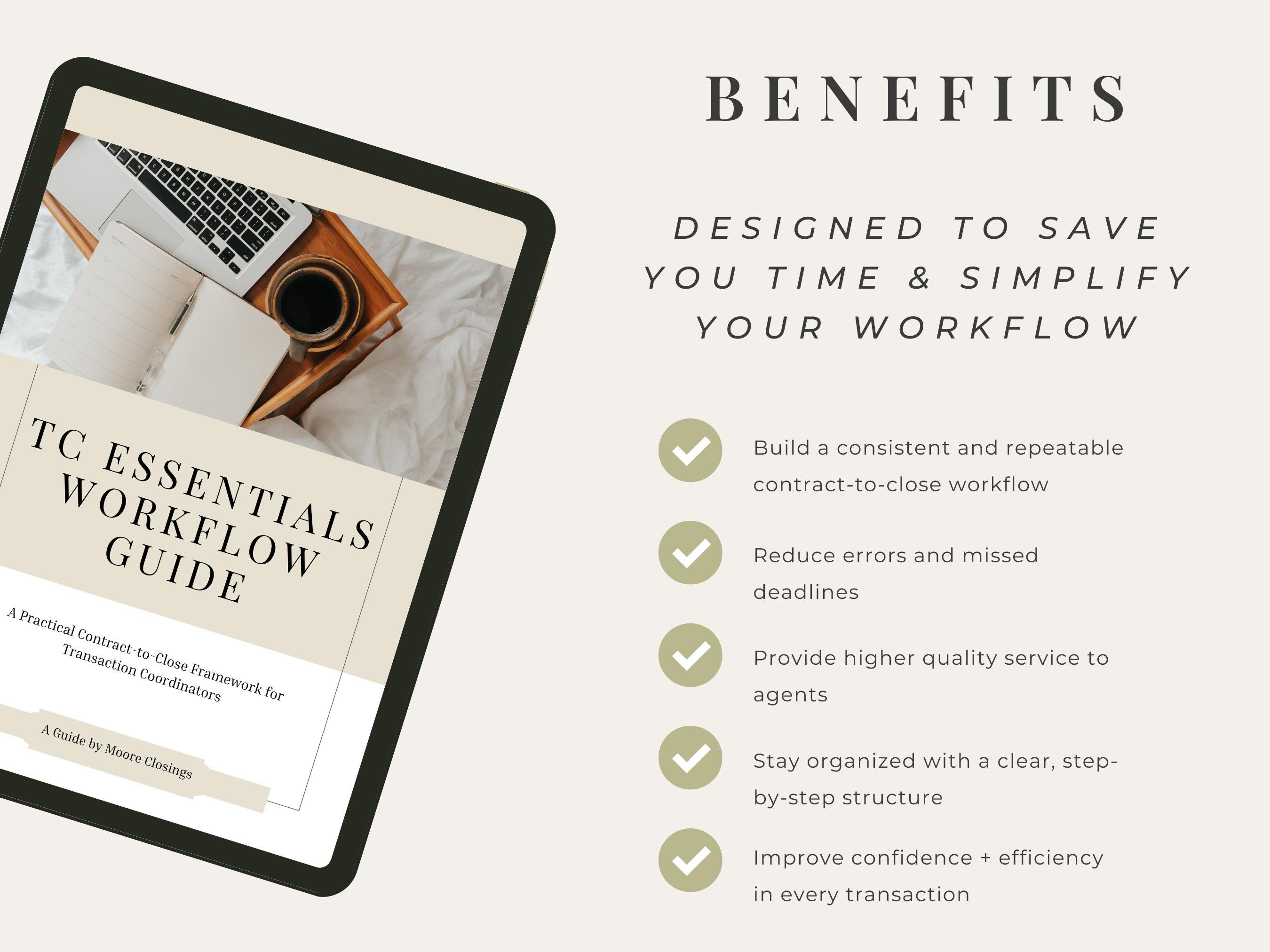 Transaction Coordinator Workflow Guide | 40-page TC Checklist Template ...