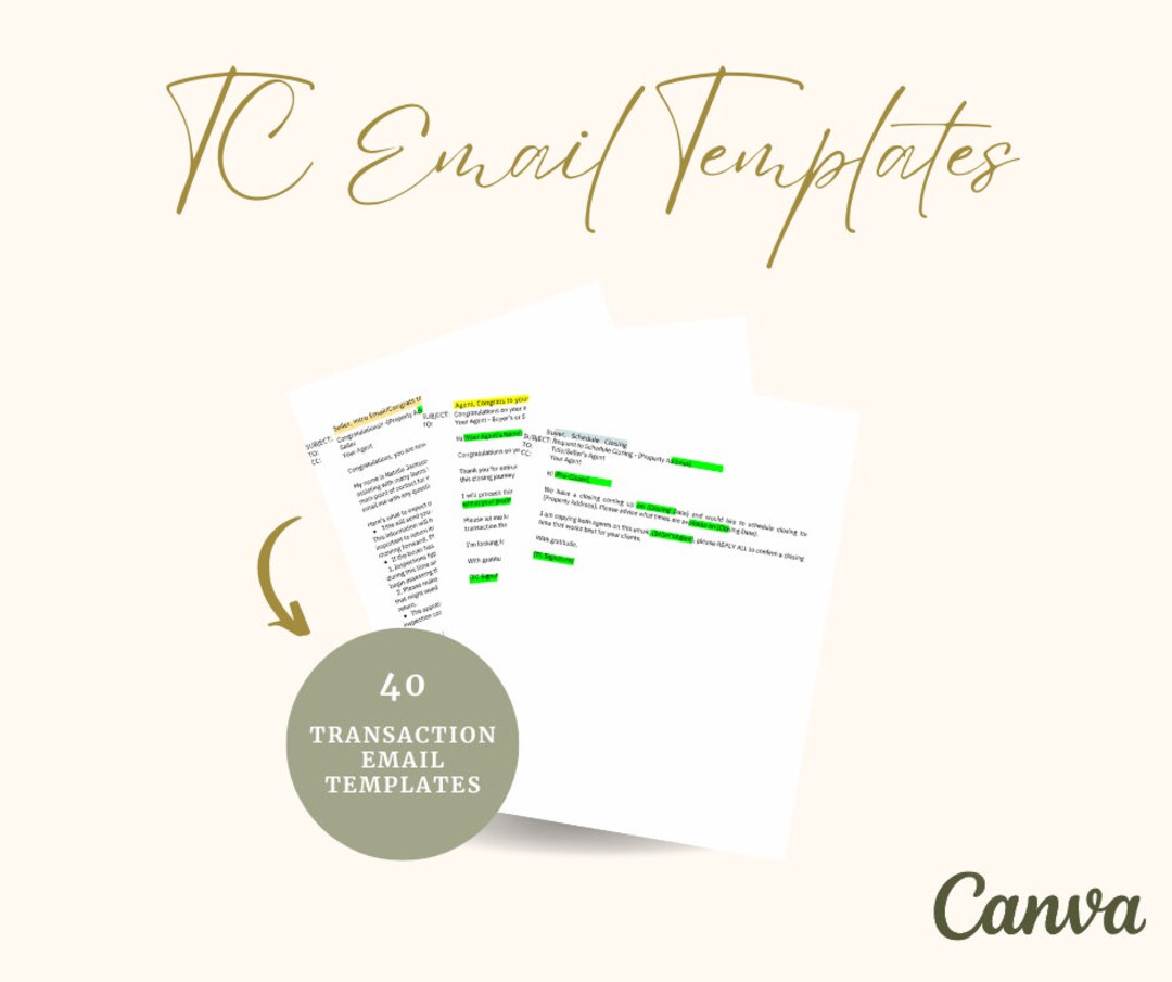 Transaction Coordinator Email Templates TC Email Templates Etsy