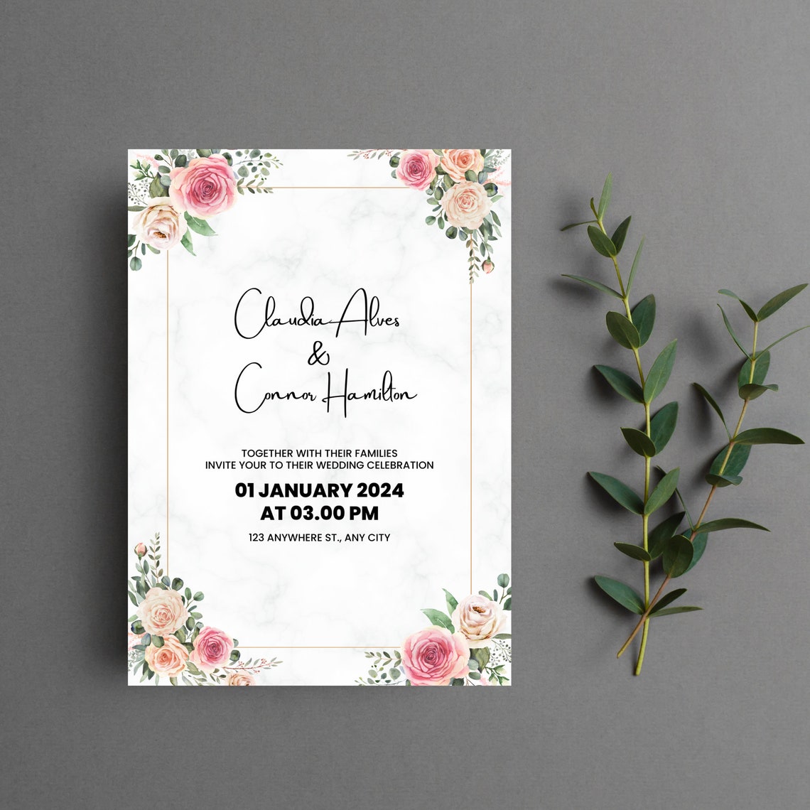 Printable Flower Wedding Invitation Template Editable Wedding Etsy Printable Flower Wedding Invitation Template Editable Wedding Etsy