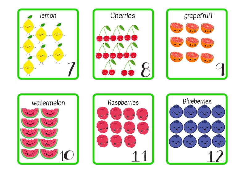 Printable and Cut Out Fruit Flashcards Educational and Etsy UK