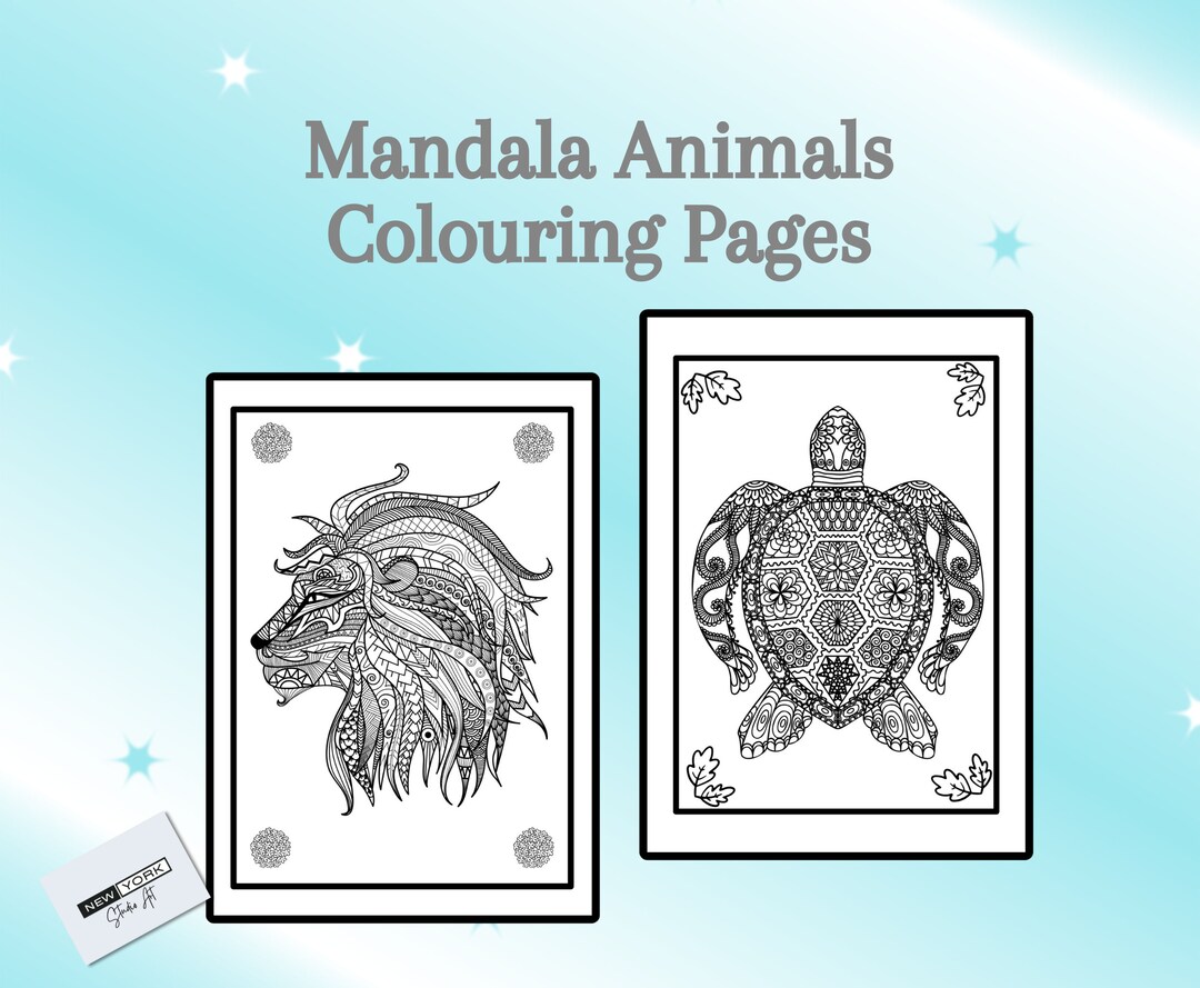 10 Printable Mandala Animals Colouring Pages instant - Etsy