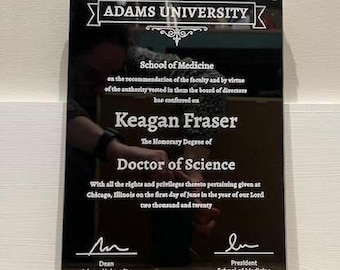 Custom Personalized Acrylic Graduation Diploma Plaque