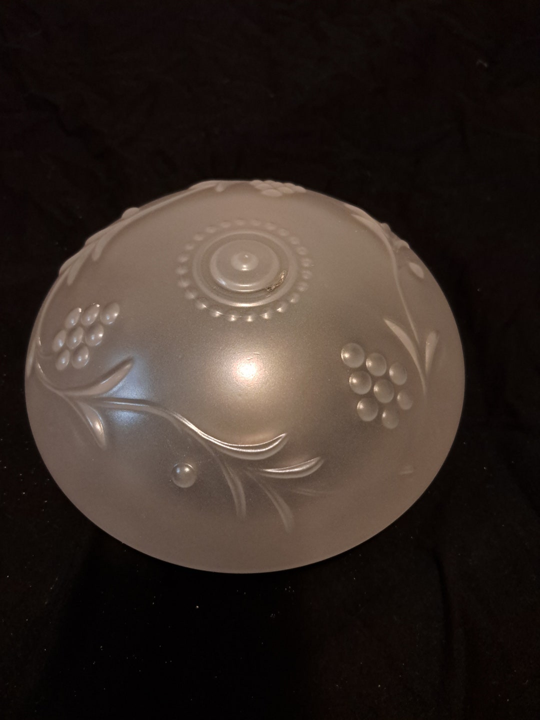 Vintage Glass Globe Light Cover, Grapes Pattern, 5.5 Base Etsy