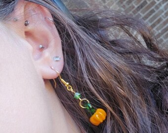 Boucles d'oreilles citrouille