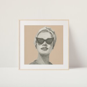 Fine Art Print | Vintage Fashion Portrait Oil Painting | Handmade | Minimalist Decor | Urban Décor | Retro Glamour | Vintage Fashion
