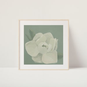 Digitaler Download | Magnolien Ölgemälde | Handarbeit | Minimalistisches Dekor | Blumendekor | Stillleben | Gedeckte Farben | Einweihungsgeschenk