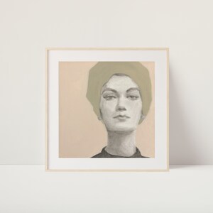 Fine Art Print | Vintage Fashion Portrait Oil Painting | Handmade | Minimalist Decor | Urban Décor | Retro Glamour | Vintage Fashion