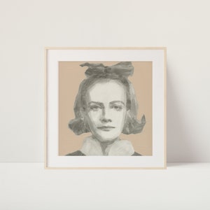 Fine Art Print | Vintage Fashion Portrait Oil Painting | Handmade | Minimalist Decor | Urban Décor | Retro Glamour | Vintage Fashion
