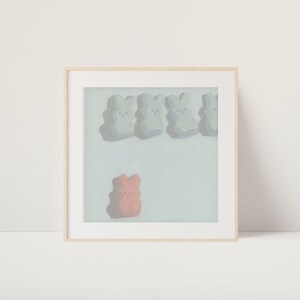 Download digital | Pintura a óleo de espreitadelas | Feito à mão | Decoração minimalista | Decoração Infantil | Silenciado | Cores Pastel | Nostalgia da infância