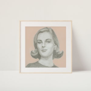Digital Download | Vintage Fashion Portrait Oil Painting | Handmade | Minimalist Decor | Urban Décor | Retro Glamour | Vintage Fashion