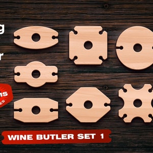 Wine butler svg set 1 dxf Laser gesneden bestanden Cnc router Lazer gesneden voor Glowforge Laser gesneden bestanden Houtbewerking plannen speelgoed svg Cnc bestanden voor hout