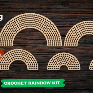 Regenbogen häkeln Böden häkeln Regenbogen Kit SVG Bundle Laser CNC Laser geschnitten Dateien Dxf Dateien Korb unten svg