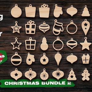 Christmas svg toy bundle Laser cut files Woodworking plans Christmas toys dxf Lazer cut Christmas shapes svg for cnc Laser cut files