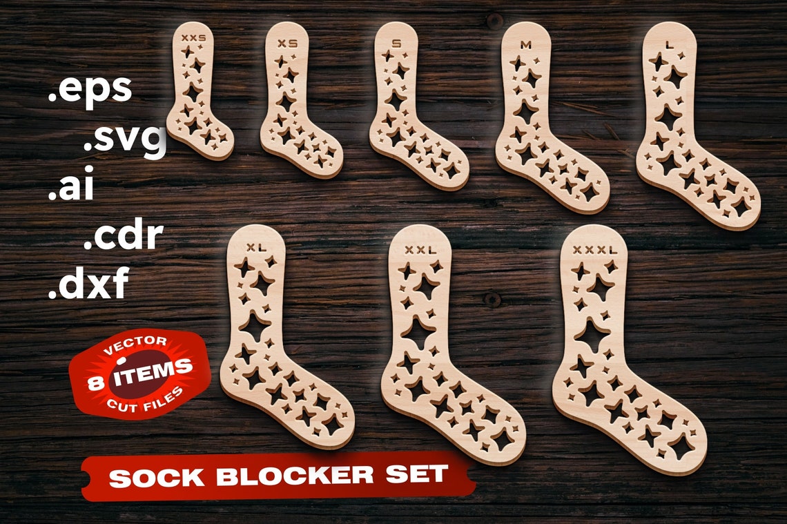 Sock Blocker Svg Laser Cut Files Dxf Files for Cnc Files for - Etsy