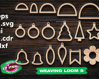 Christmas Weaving Loom Toy SVG Bundle, Laser Cut Files