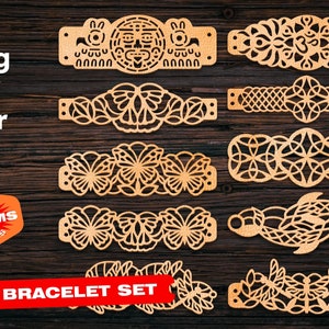 Armbänder Leder SVG Manschette Armband Vorlage Blank Armbänder Laser geschnittene Dateien Dxf-Dateien für Einzigartiges Design Vektor geschnittene Dateien Cricut svg