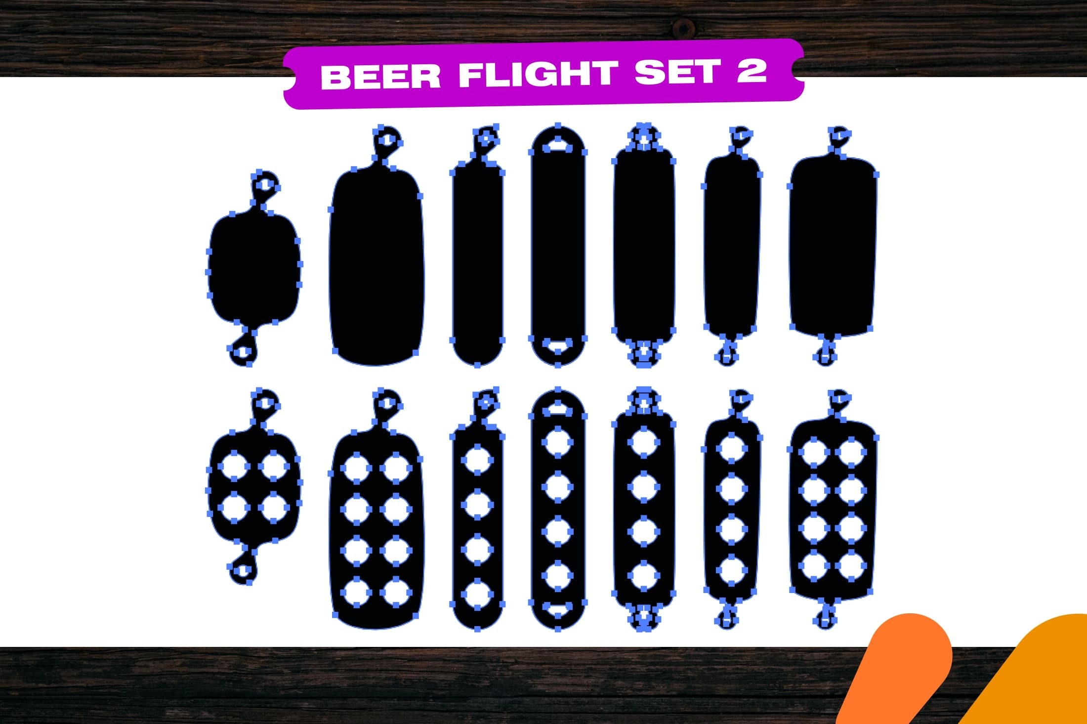 Beer Flight Svg Dxf Laser Cut Files Boards Set Svg Dxf Laser Cut Files ...